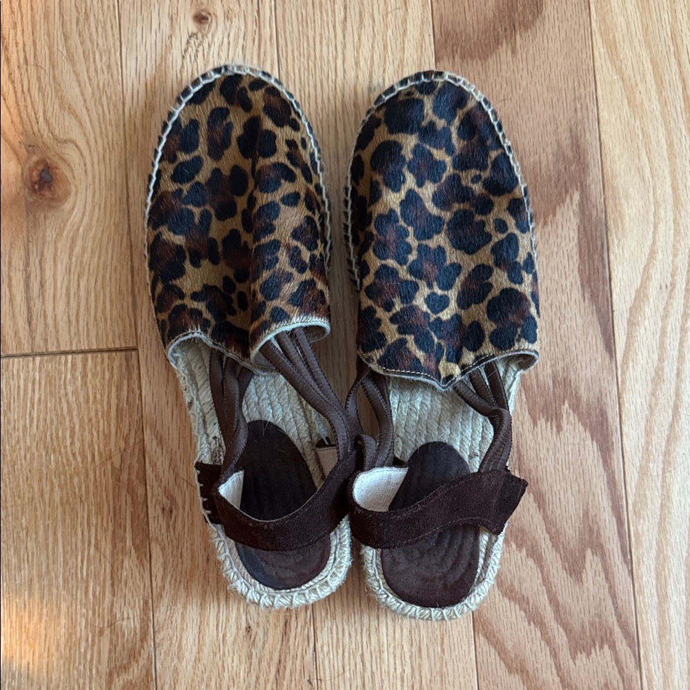 Leopard Print Espadrille Sandals